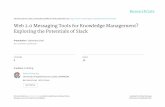 Web 2.0 Messaging Tools for Knowledge Management? Exploring the Potentials of Slack