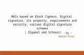 CMACs and MACS based on block ciphers, Digital signature