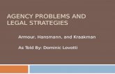 Agency Costs and Legal Strategies