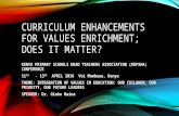 Curriculum enhancements for values enrichment