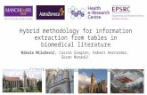 BelBi2016 presentation: Hybrid methodology for information extraction from tables in biomedical literature