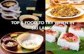 Top 5 Food To Try When In Sri Lanka