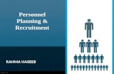 Personnel planning and recruitment
