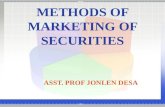 MARKETING OF SECURITIES BY ASST PROF. JONLEN DESA
