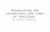 Researching the conventions and codes of thrillers
