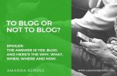 The why/how/when/where/what of blogging