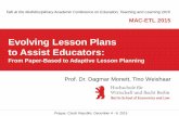 Evolving Lesson Plans to Assist Educators: From Paper-Based to Adaptive Lesson Planning