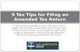 9 Tax Tips for Filing an Amended Tax Return