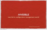 Ansible -new kid in configuration management world