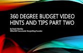360 Degree Budget Video Hints and Tips Part 2