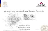 Analyzing networks of issue reports