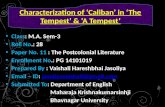 Characterization of the 'Caliban' in 'The Tempest' and 'A Tempest'