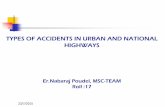 Types of accidents in urban and national highways