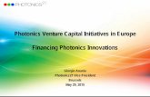 Giorgio Anania Photonics Venture Capital Initiatives in Europe Financing Photonics Innovations (May 2015)