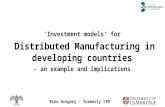 Cambridge | Jan-16 |  Distributed Manufacturing in developing countries - an example and implications
