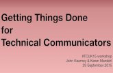 Getting Things Done for Technical Communicators