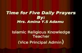 Time for five daily prayers project
