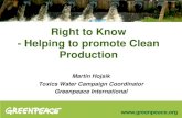Right to Know- Helping to promote Clean Production