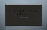 English Colonies are Created