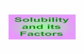 Solubility and its factors