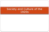 Society & Culture of the 1920s PPT