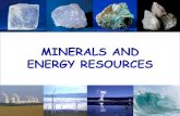 Mineral and energy resources