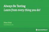 Always Be Testing - Learn from Every A/B Test (Hiten Shah)