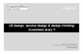 User experience design, service design & design thinking : A common story ?