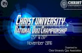 Christ University India Quiz 2016 - Prelims