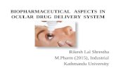 Ocular drug delivery system ppt