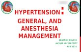 hypertension anesthesia, general management. antihypertensive pharmacology