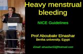 Heavy menstrual bleeding NICE Guidelines, Aboubakr Elnashar