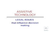 ASSISTIVE TECHNOLOGY LEGAL ISSUES that influence decision making.
