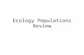 Ecology Populations Review. Define ecology The study of the interaction of living organisms with each other in their physical environment.