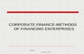 Finance 110631-1165 CORPORATE FINANCE- METHODS OF FINANCING ENTERPRISES.