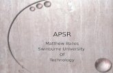 APSR Matthew Bailes Swinburne University Of Technology.
