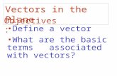 Vectors in the Plane Objectives: Define a vector What are the basic terms associated with vectors?