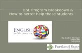 By: Andres Herrejon UNST 399 Fall 2014.  In 2011-2012 there were 4.4million ESL students enrolled in ESL programs.  California alone had 1.4million,