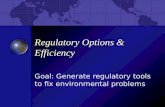 Regulatory Options & Efficiency Goal: Generate regulatory tools to fix environmental problems.