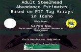 Adult Steelhead Abundance Estimates Based on PIT Tag Arrays in Idaho Rick Orme, Nez Perce Tribe Department of Fisheries Resources Management and Chris.