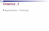 Chapter 7 Hypothesis Testing. Define a hypothesis and hypothesis testing. Describe the five step hypothesis testing procedure. Distinguish between a one-tailed.