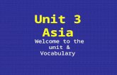 Unit 3 Asia Welcome to the unit & Vocabulary. Chinese things.
