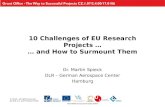 © 2013 - all rights reserved by DLR e.V. and Thelsys GmbH 10 Challenges of EU Research Projects … … and How to Surmount Them Dr. Martin Spieck DLR – German.