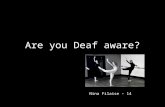 Are you Deaf aware? Nina Filaise - 14. Some children are born deaf - their deafness may be genetic, or caused by being born very early, or caused.