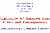 STScI Workshop on Massive Stars 8 - 11 May 2006 Baltimore Multiplicity of Massive Stars - Clues and Consequences Hans Zinnecker (AIP, Potsdam, Germany)