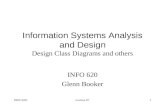 INFO 620Lecture #71 Information Systems Analysis and Design Design Class Diagrams and others INFO 620 Glenn Booker.