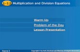 1-12 Multiplication and Division Equations Warm Up Problem of the Day