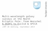 Multi-wavelength galaxy surveys at the North Ecliptic Pole: from Herschel & AKARI to Euclid & SPICA Stephen Serjeant JCMT UK meeting, September 2014.