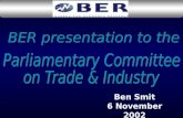Ben Smit 6 November 2002 Prospects for the World & SA economies.