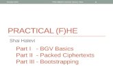 PRACTICAL (F)HE Shai Halevi 1 October 2015FHE+MMAPs Summer School, Paris Part I - BGV Basics Part II - Packed Ciphertexts Part III - Bootstrapping.